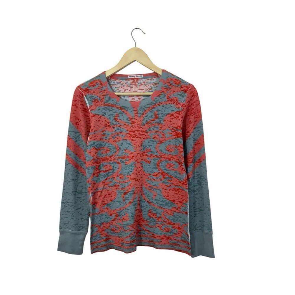 Sundance Whimsy Rose Medium Top Burnout Knit Pullover Long Sleeve Boho Womens